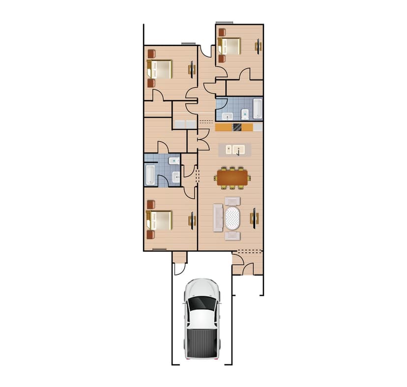 Efficient Craftsman Ranch Layout