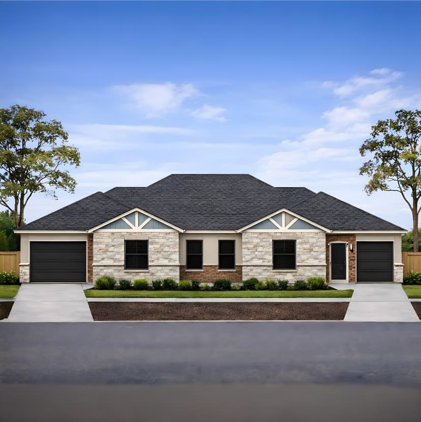 Symmetrical Duplex Living Plan - alternate view